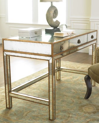 Horchow mirrored writing desk