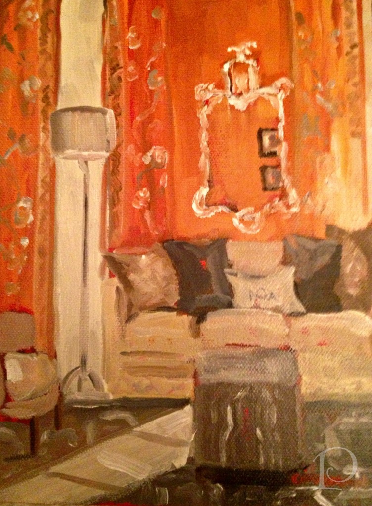 interior design oil painting living room by interior designer Pamela Copeman