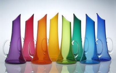 Nicholas Kekic handmade colorful luxury glass pitchers