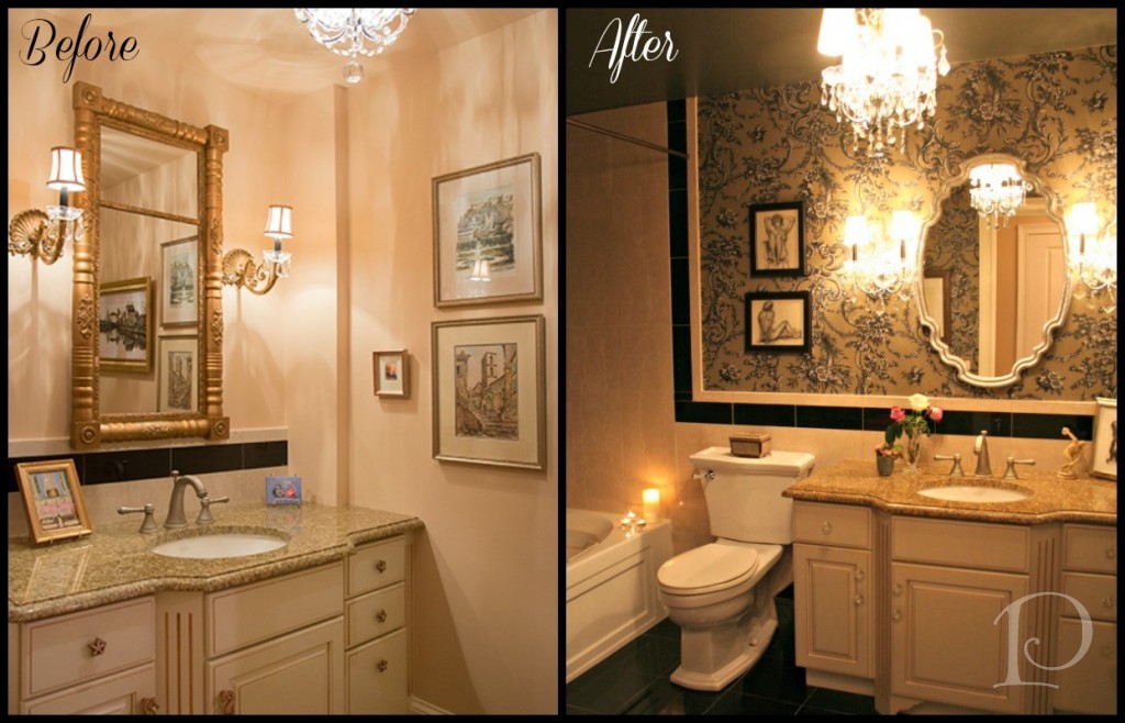 Powder Room before and after  Pamela Copeman Design Group