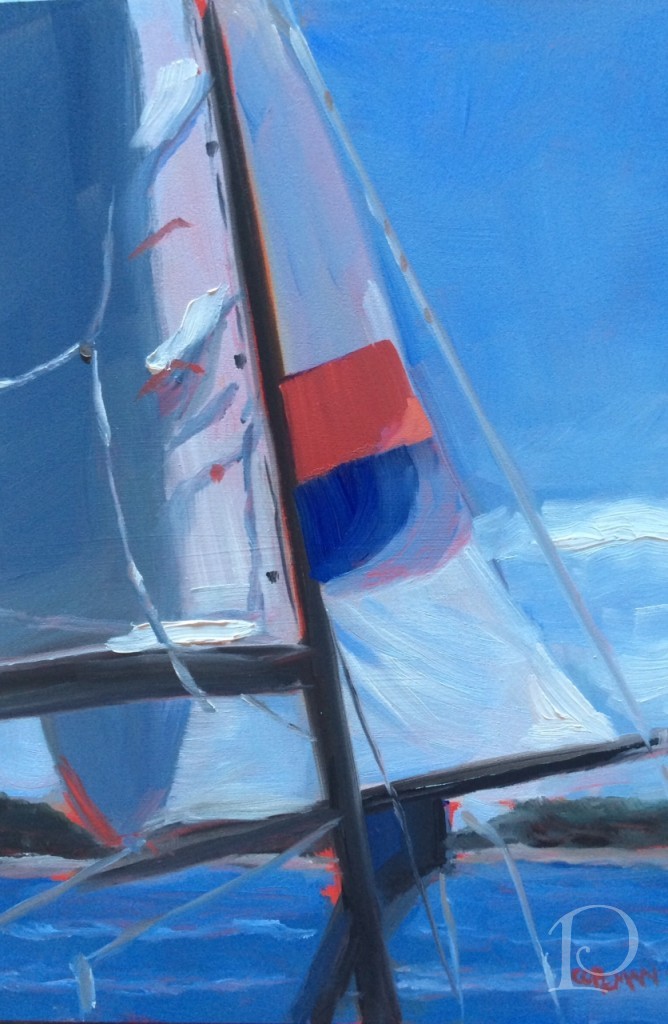 Sailing with Paul, 5" x 7", oil, $125