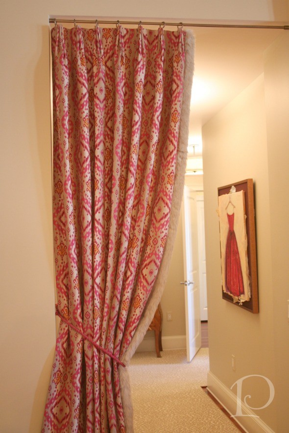 fur edged curtain