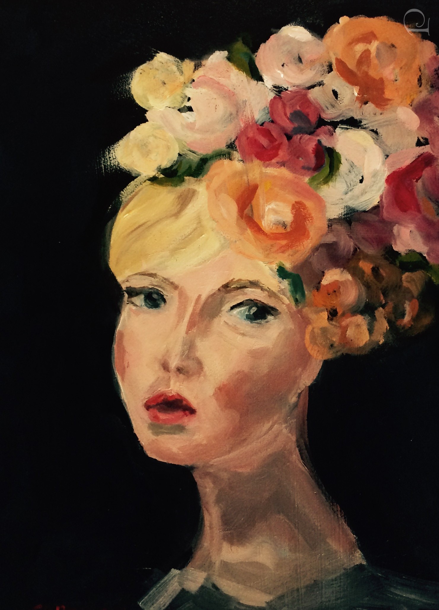 Girl with the flower headpiece by Pamela Copeman