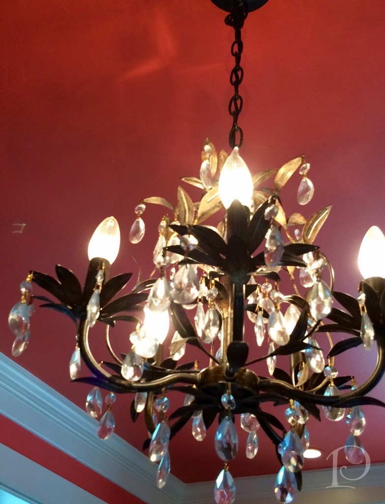 Chandelier with coral ceiling