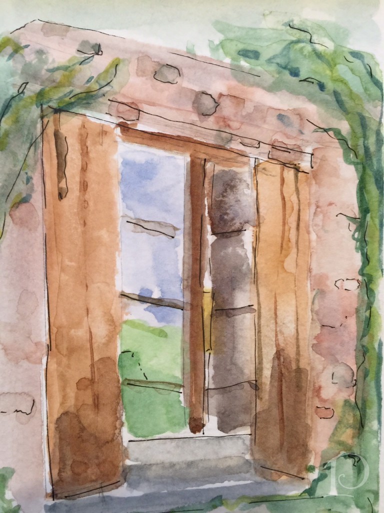 Tuscany door watercolor