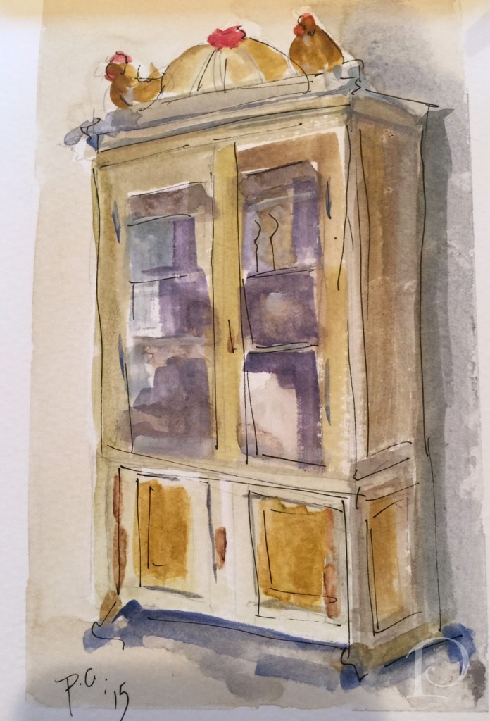 Tuscany kitchen cabinet watercolor