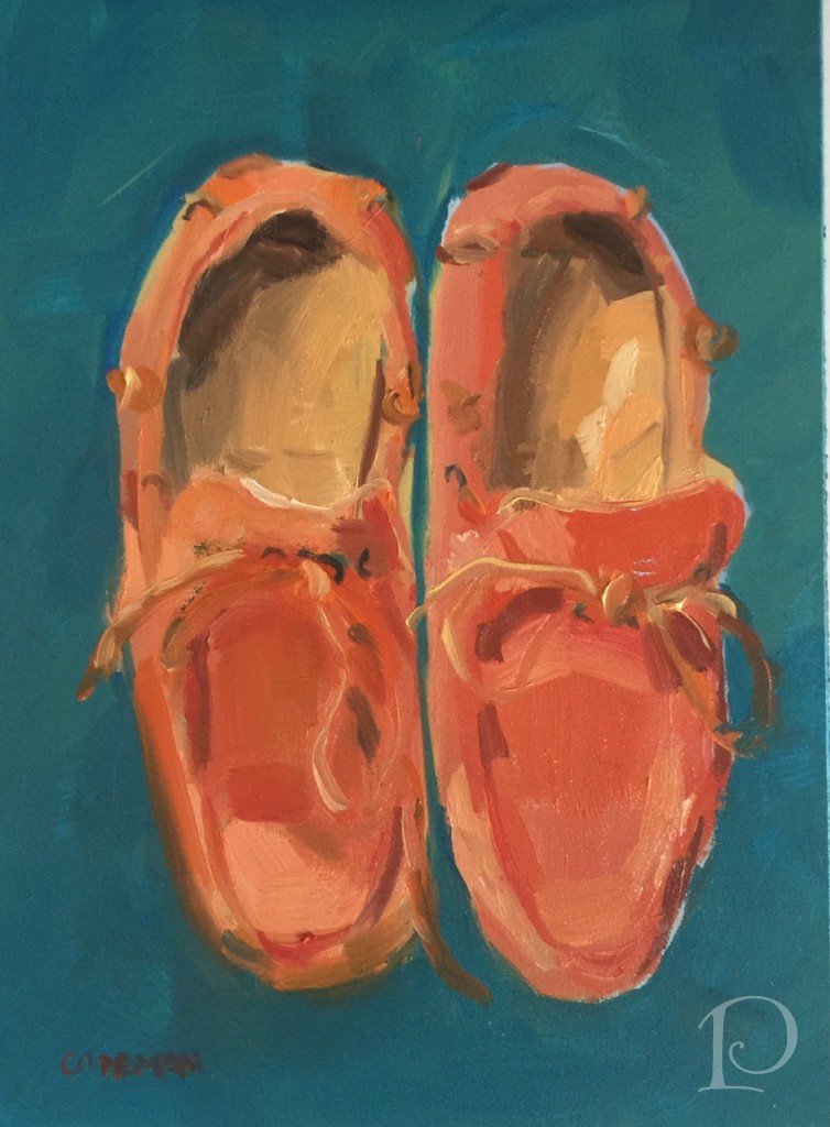 Loafers in Orange by Pamela Copeman
