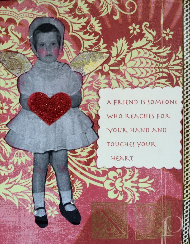 mixed media vintage Valentine card by Pamela Copeman