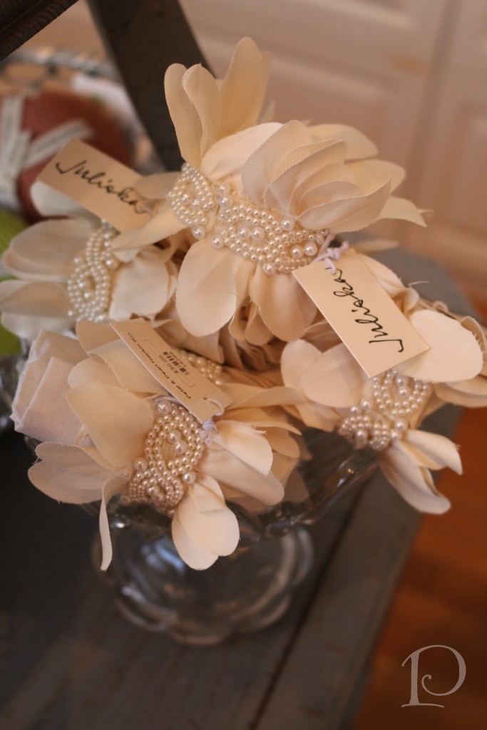 silk and pearl napkin rings