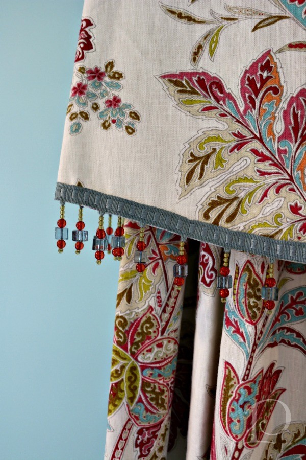 Drapery beaded detail Pamela Copeman Interior Design