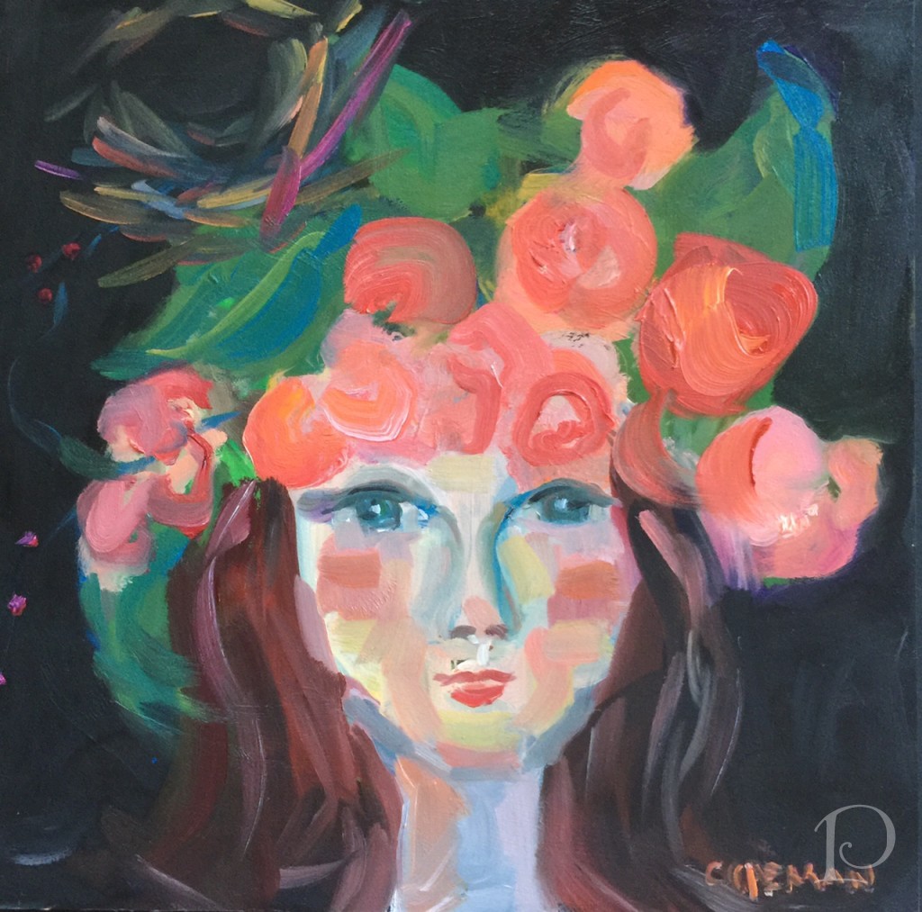 Orange Coral Rose flower crown by Pamela Copeman
