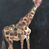 whimsical giraffe painting nursery art