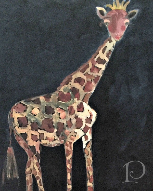 whimsical giraffe painting nursery art