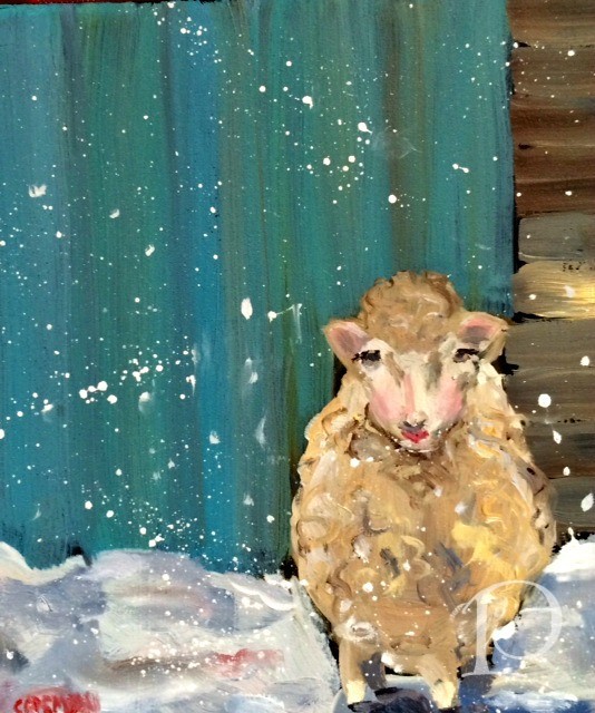 lambie-in-snow-by-pamela-copeman-art