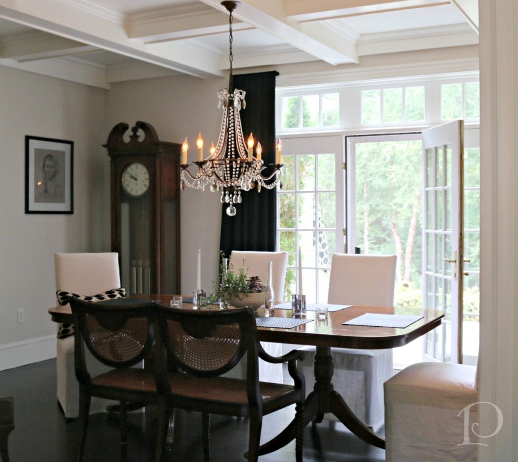 Pamela Copeman Design dining room black and dramatic