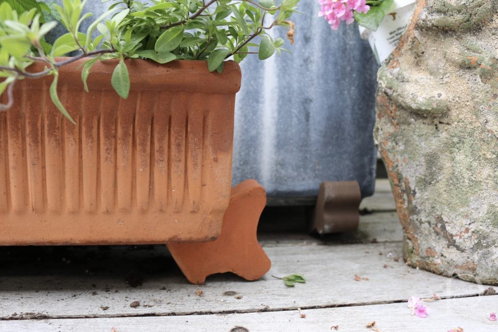 terra cotta feet for container garden